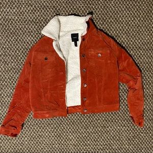 Vintage Sherpa Orange Corduroy Jacket
